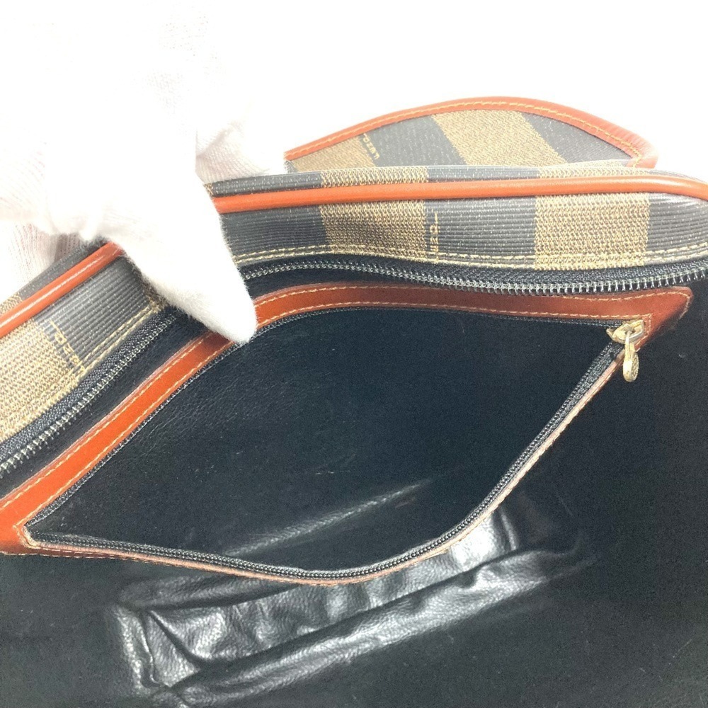 FENDI Vintage Logo Pecan Tote Bag, Flap Handbag, Leather, Men's & Women's, Khaki - Picture 15 of 16